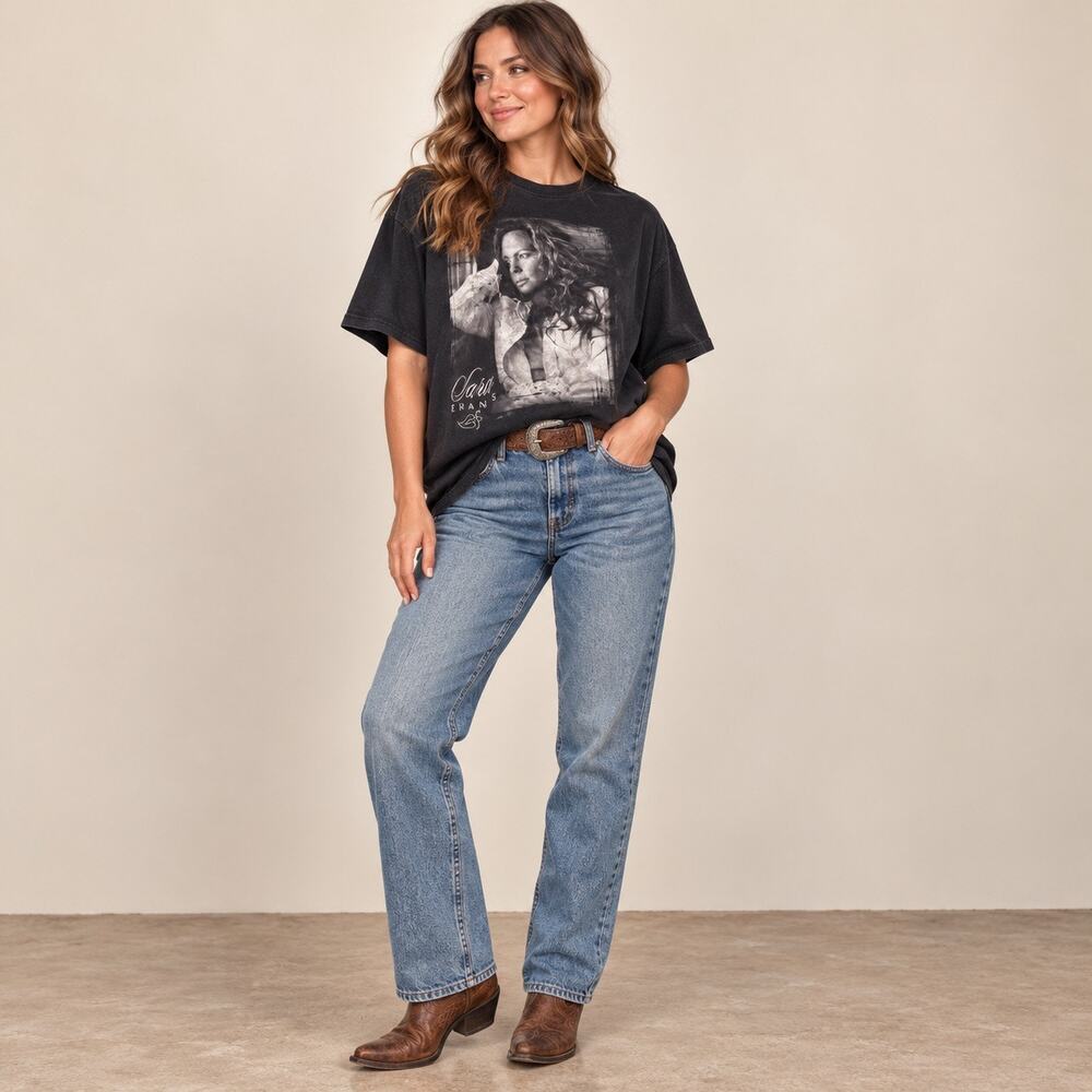 Vintage 2005 Sara Evans Real Fine Place Tour T-Shirt Black 2XL Country Music